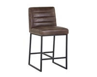 Sunpan Spyros Counter Stool - Coal Black/Havana Dark Brown/Overcast Grey