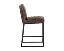 Sunpan Spyros Counter Stool - Coal Black/Havana Dark Brown/Overcast Grey