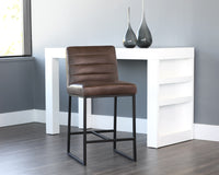 Sunpan Spyros Counter Stool - Coal Black/Havana Dark Brown/Overcast Grey