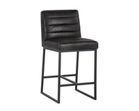 Sunpan Spyros Counter Stool - Coal Black/Havana Dark Brown/Overcast Grey