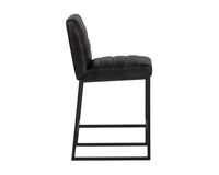 Sunpan Spyros Counter Stool - Coal Black/Havana Dark Brown/Overcast Grey