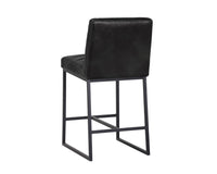 Sunpan Spyros Counter Stool - Coal Black/Havana Dark Brown/Overcast Grey