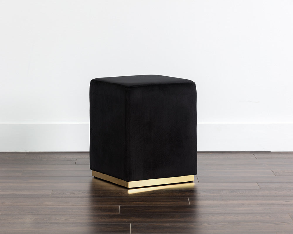 Sunpan Cricket Ottoman In Black/Cream/Grey/Pink