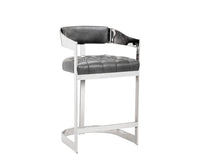 Sunpan Beaumont Counter Stool in Stainless Steel and Cantina Magnetite