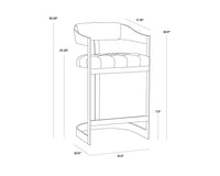 Sunpan Beaumont Counter Stool in Stainless Steel and Cantina Magnetite