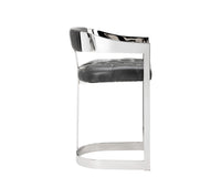 Sunpan Beaumont Counter Stool in Stainless Steel and Cantina Magnetite
