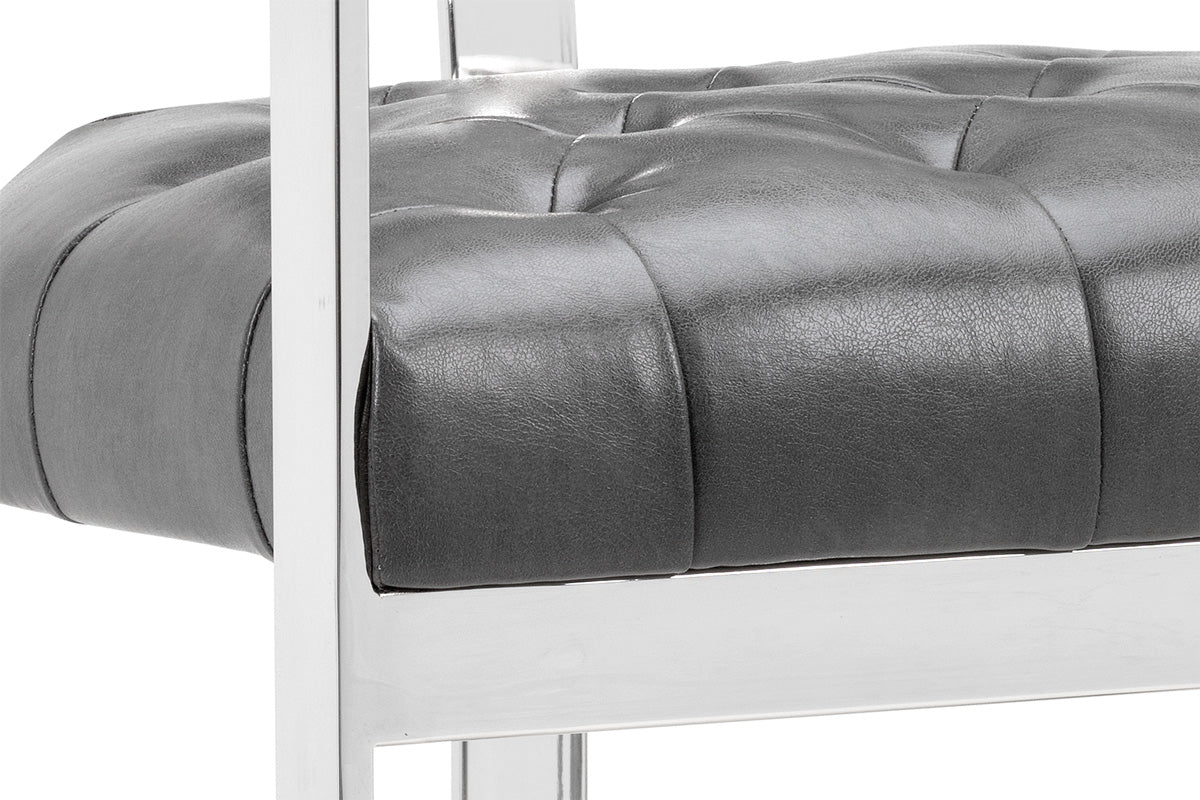 Sunpan Beaumont Counter Stool in Stainless Steel and Cantina Magnetite
