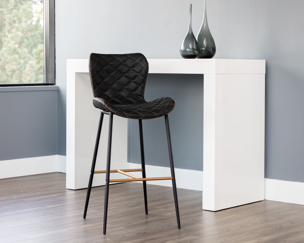 Sunpan Lyla Barstool - Antique Black / Brown