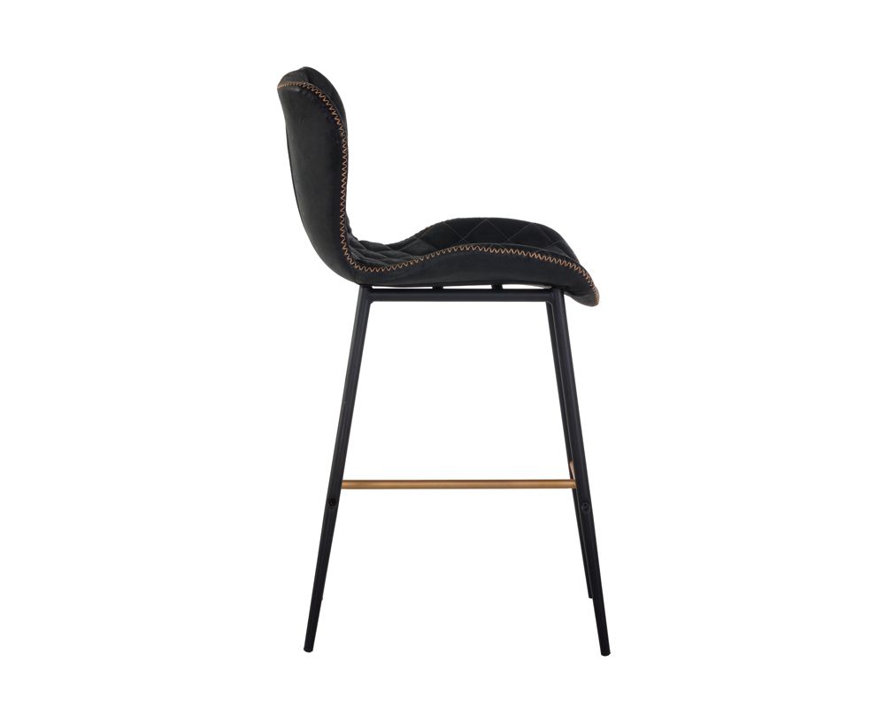 Sunpan Lyla Counter Stool in Antique Black / Brown / Grey
