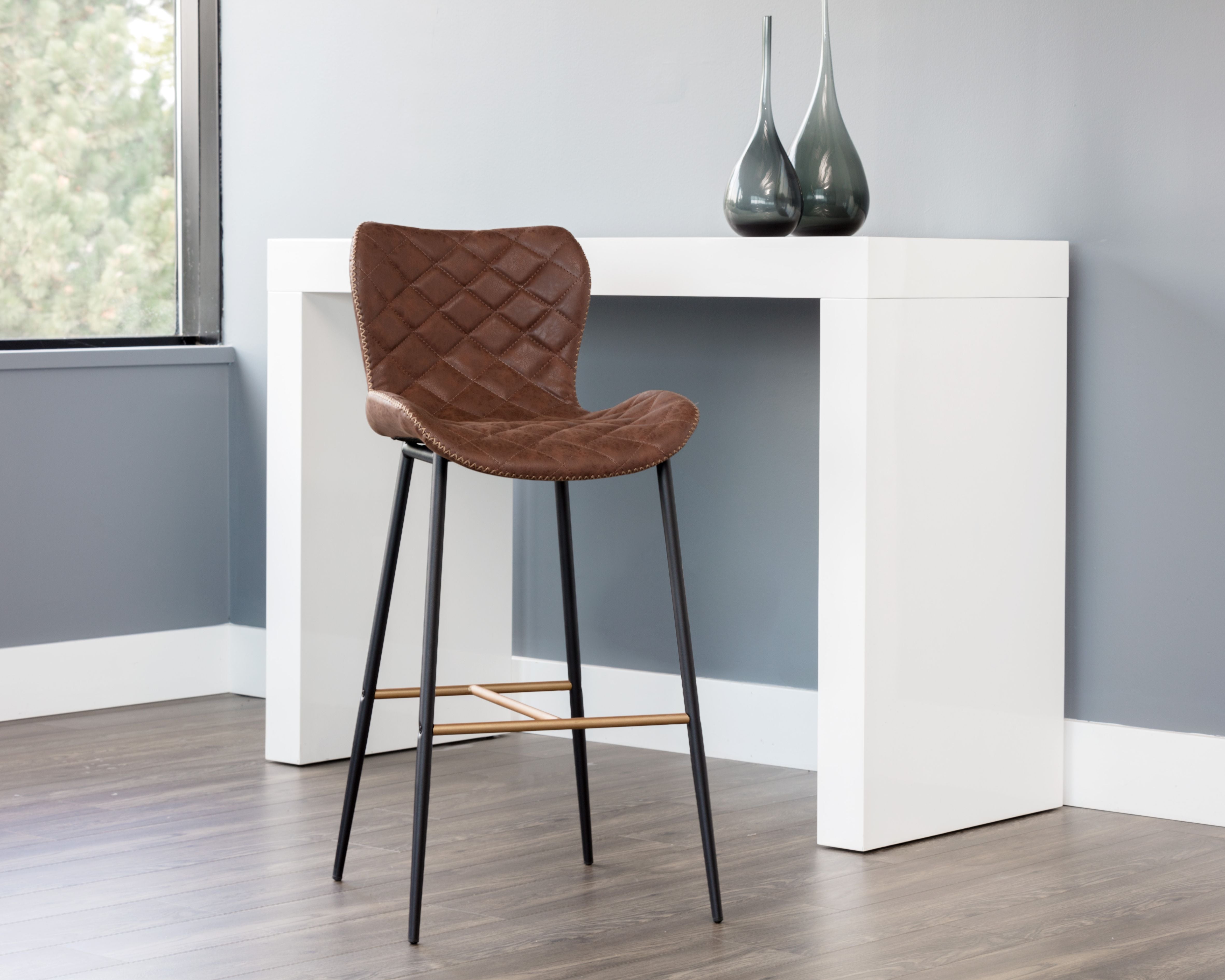 Sunpan Lyla Barstool - Antique Black / Brown