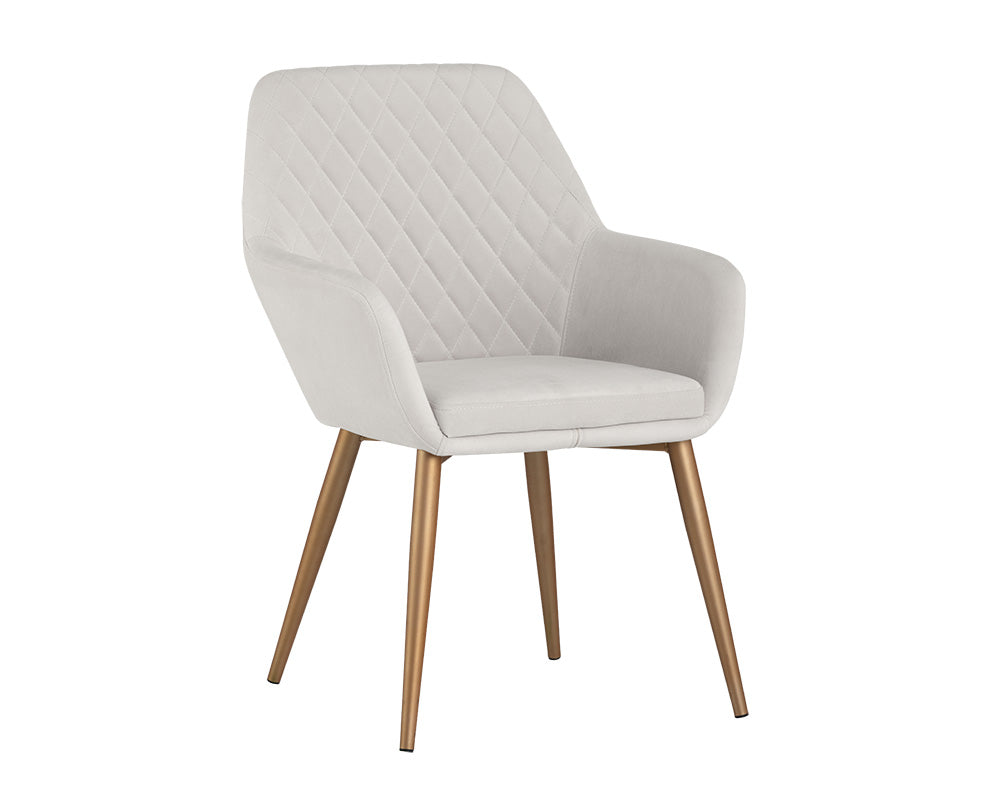 Sunpan Jayna Dining Armchair - Black And Polo Club Stone/Champagne Gold And Antonio Linen