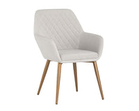 Sunpan Jayna Dining Armchair - Black And Polo Club Stone/Champagne Gold And Antonio Linen