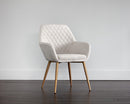 Sunpan Jayna Dining Armchair - Black And Polo Club Stone/Champagne Gold And Antonio Linen