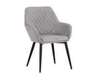 Sunpan Jayna Dining Armchair - Black And Polo Club Stone/Champagne Gold And Antonio Linen