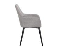 Sunpan Jayna Dining Armchair - Black And Polo Club Stone/Champagne Gold And Antonio Linen