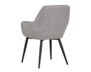 Sunpan Jayna Dining Armchair - Black And Polo Club Stone/Champagne Gold And Antonio Linen