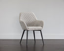 Sunpan Jayna Dining Armchair - Black And Polo Club Stone/Champagne Gold And Antonio Linen