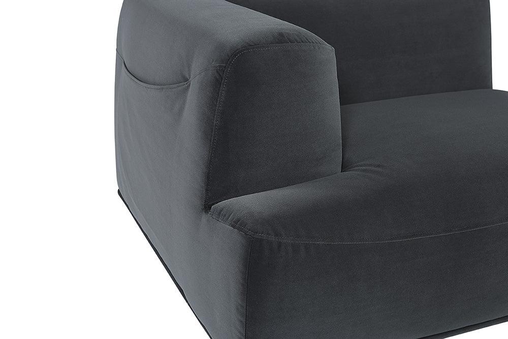 Sunpan Darren Modular - Left/Right Armchair In Smokescreen