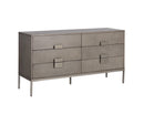 Sunpan Jade Dresser - Antique Brass In Dark Mango/Ash Grey