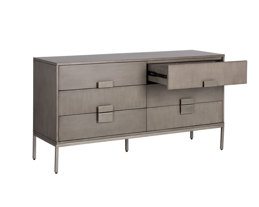 Sunpan Jade Dresser - Antique Brass In Dark Mango/Ash Grey