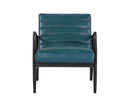 Sunpan Lyric Lounge Chair in Vintage Peacock / Vanilla Leather / Caramel Leather