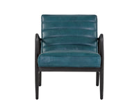 Sunpan Lyric Lounge Chair in Vintage Peacock / Vanilla Leather / Caramel Leather