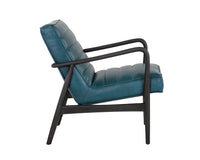 Sunpan Lyric Lounge Chair in Vintage Peacock / Vanilla Leather / Caramel Leather