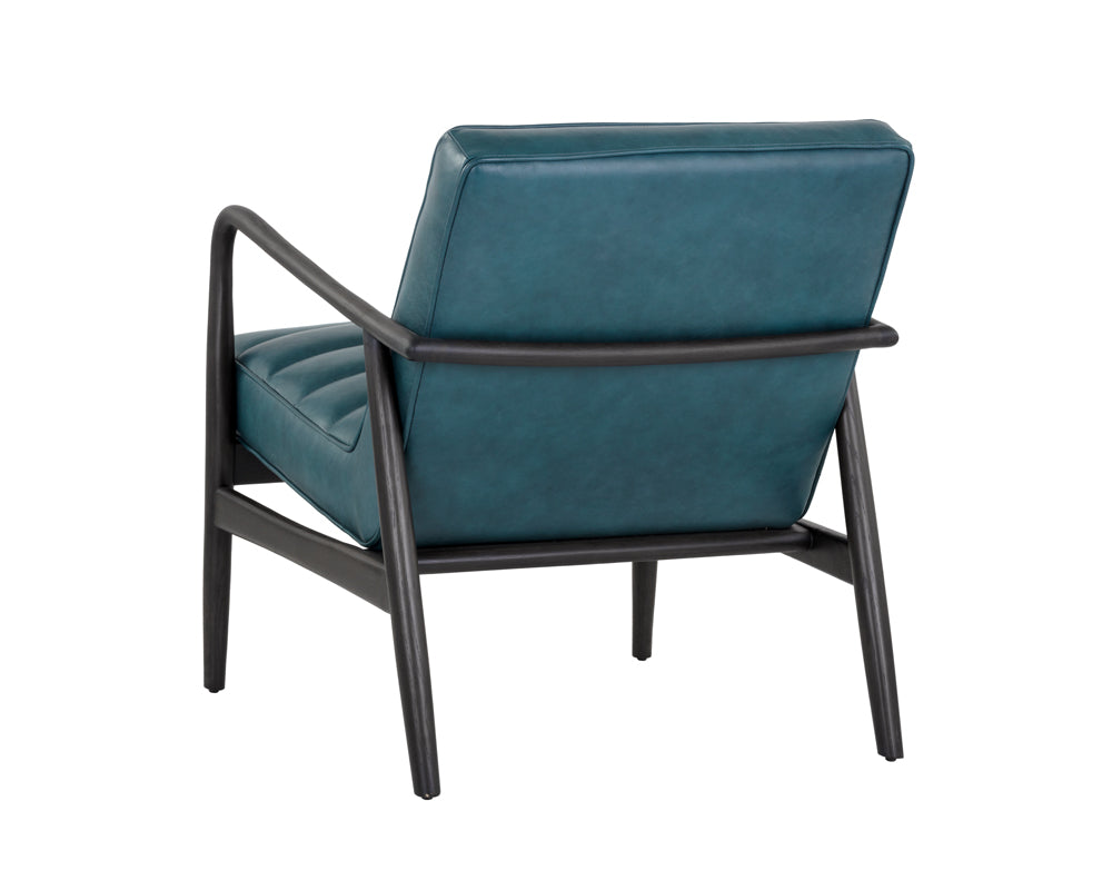 Sunpan Lyric Lounge Chair in Vintage Peacock / Vanilla Leather / Caramel Leather