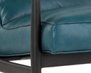 Sunpan Lyric Lounge Chair in Vintage Peacock / Vanilla Leather / Caramel Leather