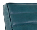Sunpan Lyric Lounge Chair in Vintage Peacock / Vanilla Leather / Caramel Leather
