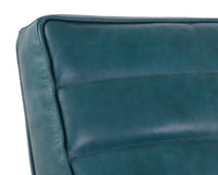 Sunpan Lyric Lounge Chair in Vintage Peacock / Vanilla Leather / Caramel Leather