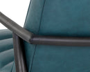 Sunpan Lyric Lounge Chair in Vintage Peacock / Vanilla Leather / Caramel Leather