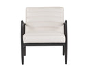 Sunpan Lyric Lounge Chair in Vintage Peacock / Vanilla Leather / Caramel Leather