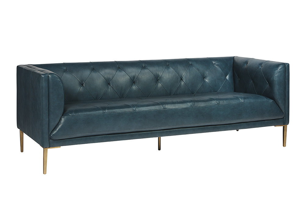 Sunpan Westin Sofa - Vintage Black Night/Caramel/Peacock/Steel Gray/Vanilla Leather