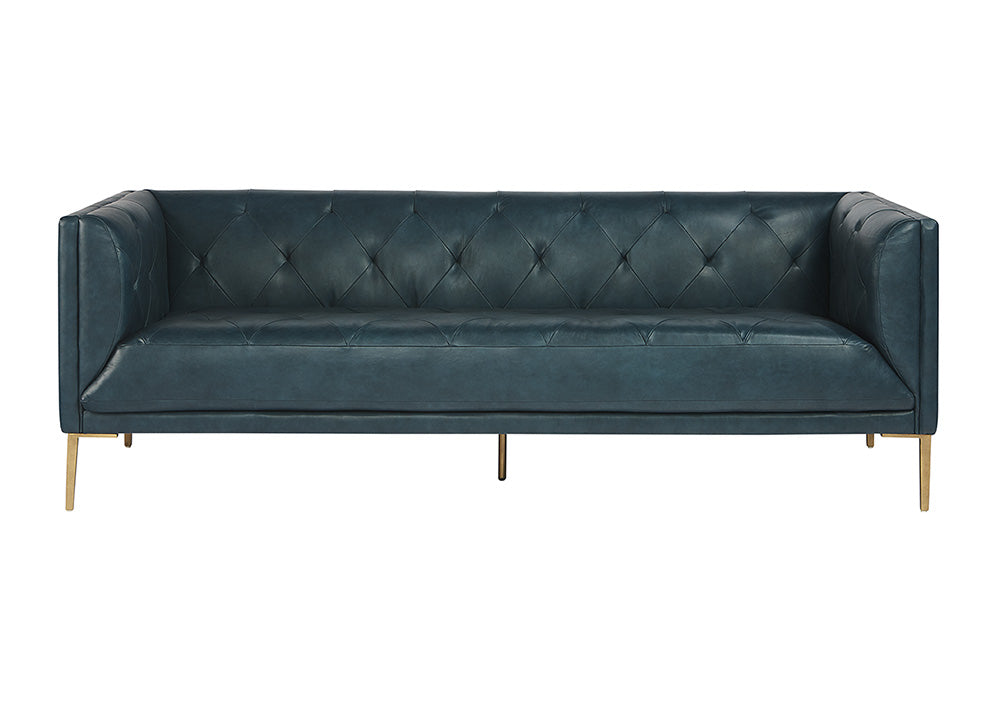 Sunpan Westin Sofa - Vintage Black Night/Caramel/Peacock/Steel Gray/Vanilla Leather