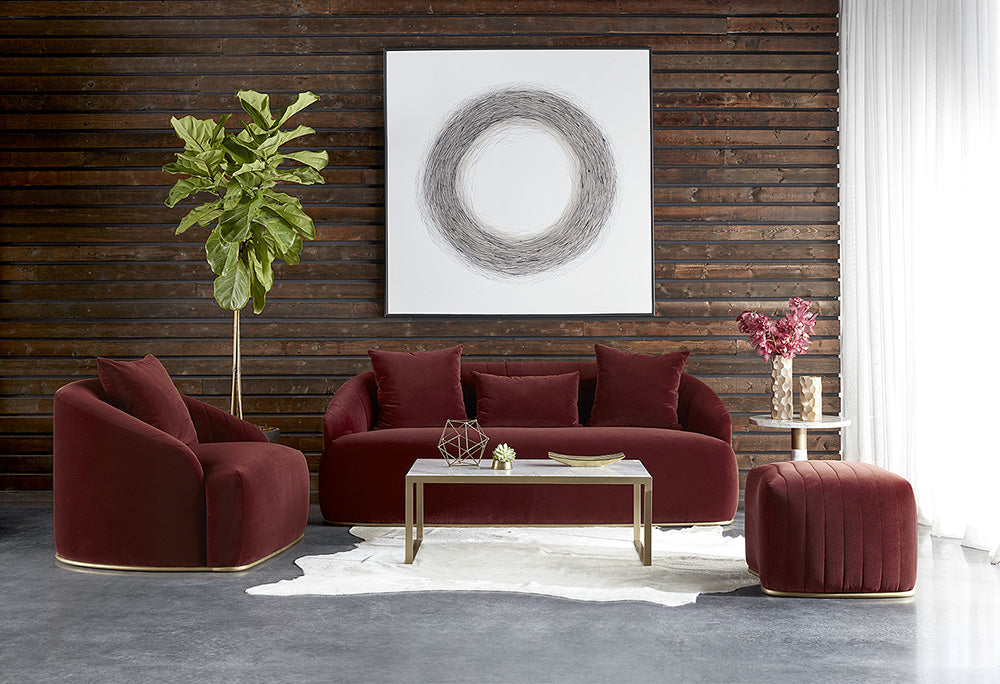 Sunpan Astrid Armchair - Merlot / Polo Club Stone