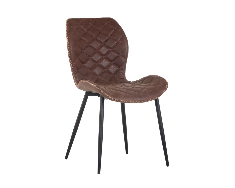 Sunpan Lyla Dining Chair - Black - Antique Brown / Grey / Champagne Gold-Antique Black