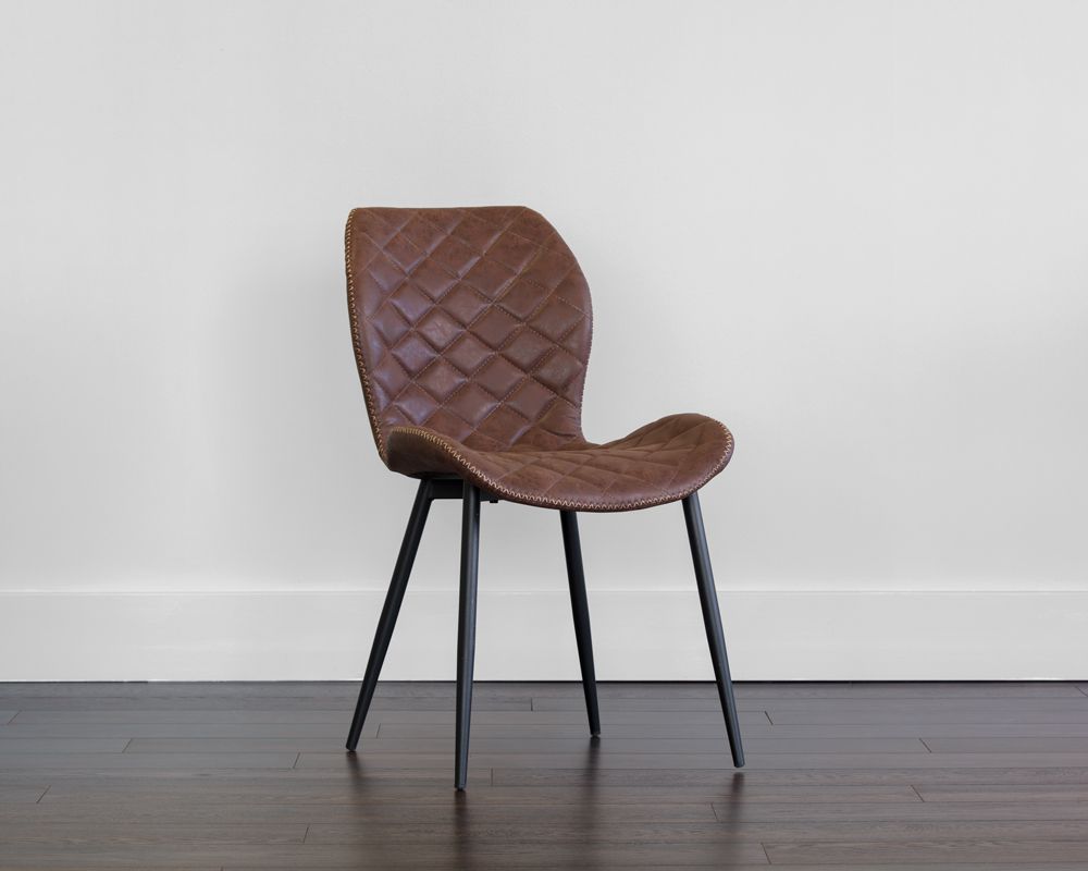 Sunpan Lyla Dining Chair - Black - Antique Brown / Grey / Champagne Gold-Antique Black