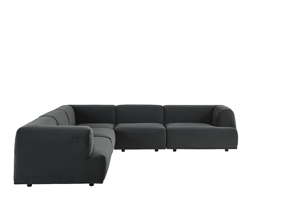 Sunpan Darren Modular - Left/Right Armchair In Smokescreen