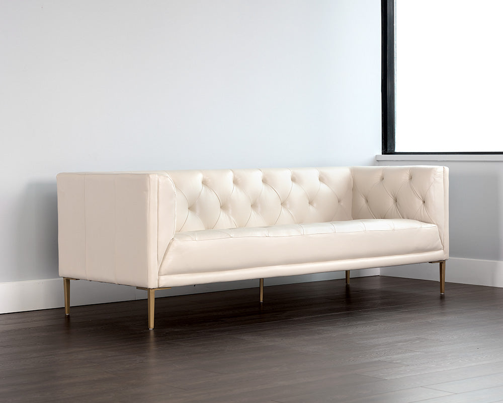 Sunpan Westin Sofa - Vintage Black Night/Caramel/Peacock/Steel Gray/Vanilla Leather