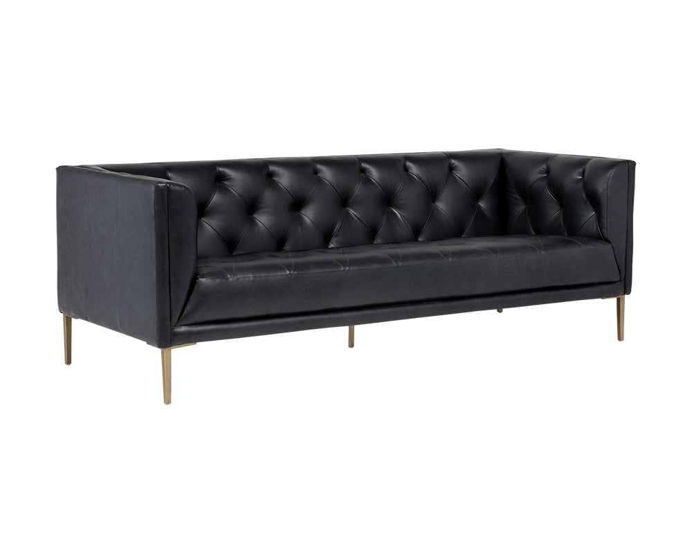 Sunpan Westin Sofa - Vintage Black Night/Caramel/Peacock/Steel Gray/Vanilla Leather