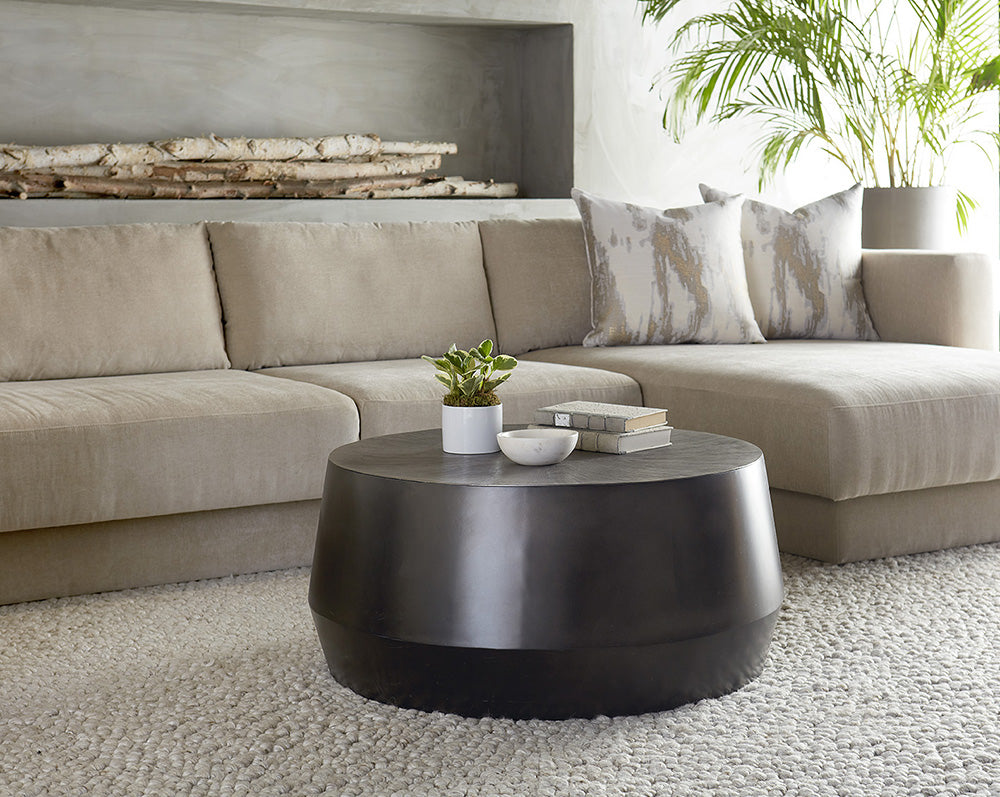 Sunpan Creed Coffee Table in Antique Gold / Gunmetal - Small