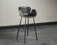 Sunpan Waldo Barstool - Nightfall Black and November Grey