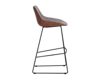 Sunpan Mccoy Barstool - November Grey and Cinnamon Brown/Nightfall Black