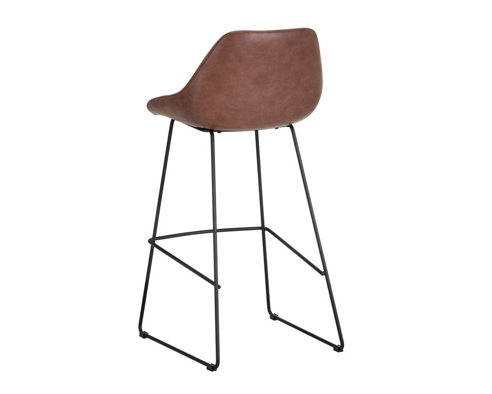 Sunpan Mccoy Barstool - November Grey and Cinnamon Brown/Nightfall Black