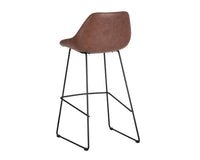 Sunpan Mccoy Barstool - November Grey and Cinnamon Brown/Nightfall Black