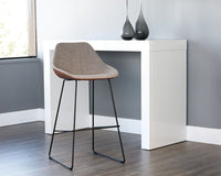 Sunpan Mccoy Barstool - November Grey and Cinnamon Brown/Nightfall Black