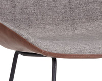 Sunpan Mccoy Barstool - November Grey and Cinnamon Brown/Nightfall Black