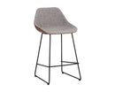 Sunpan Mccoy Counter Stool - November Grey and Cinnamon Brown/Nightfall Black