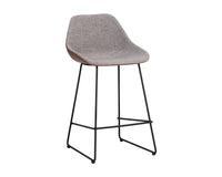 Sunpan Mccoy Counter Stool - November Grey and Cinnamon Brown/Nightfall Black